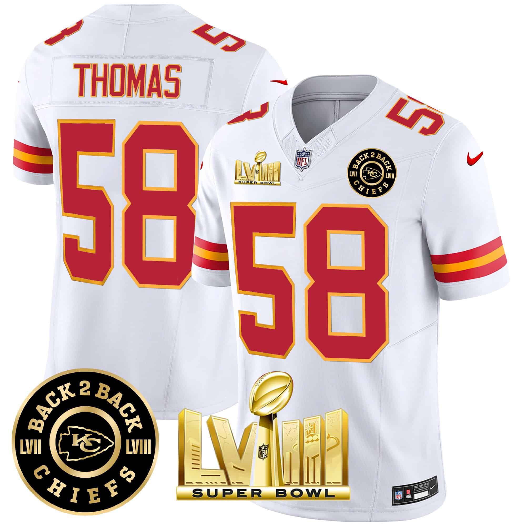Men Kansas City Chiefs #58 Thomas White 2024 Nike Super Bowl LVIII & Back-2-Back Patch Vapor NFL Jersey->indianapolis colts->NFL Jersey